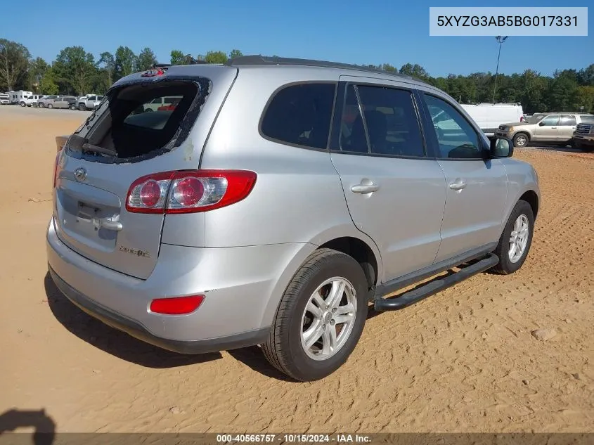 2011 Hyundai Santa Fe Gls VIN: 5XYZG3AB5BG017331 Lot: 40566757