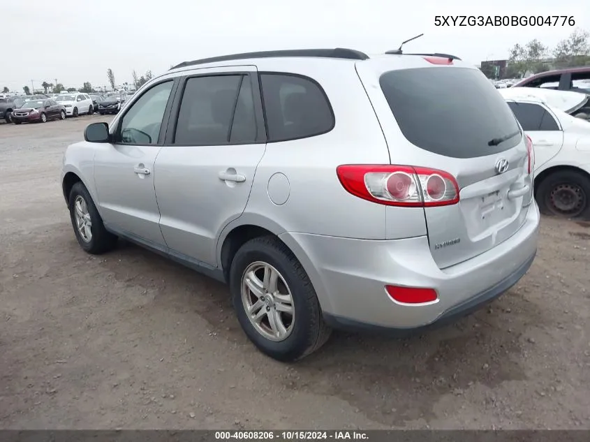 2011 Hyundai Santa Fe Gls VIN: 5XYZG3AB0BG004776 Lot: 40608206