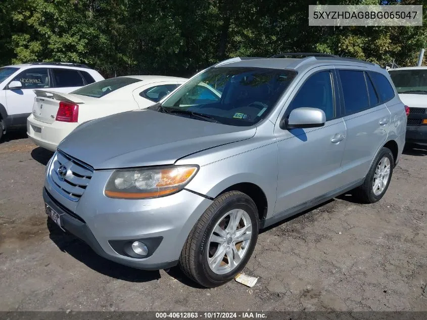 5XYZHDAG8BG065047 2011 Hyundai Santa Fe Se