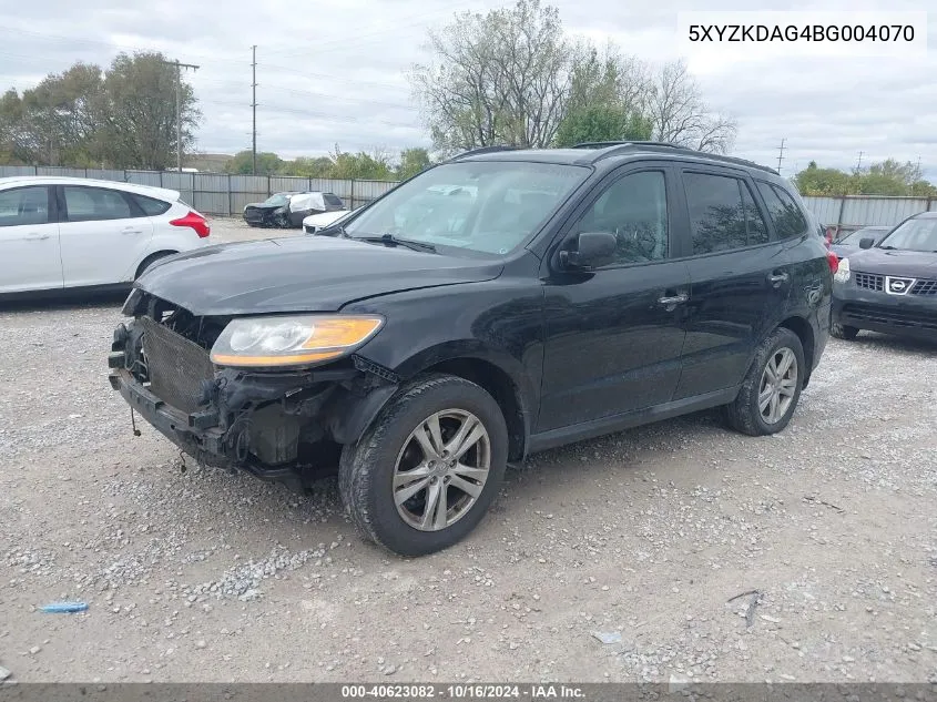 5XYZKDAG4BG004070 2011 Hyundai Santa Fe Limited V6