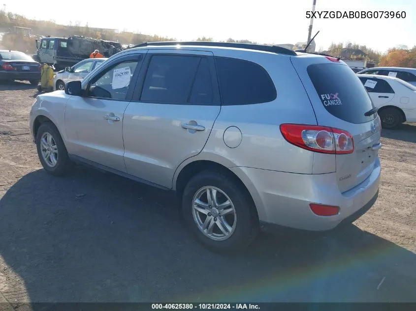 5XYZGDAB0BG073960 2011 Hyundai Santa Fe Gls