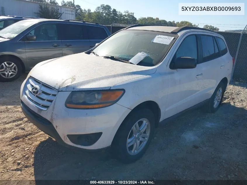 2011 Hyundai Santa Fe Gls VIN: 5XYZG3ABXBG009693 Lot: 40633929