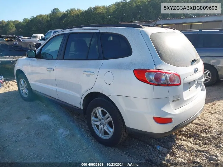 2011 Hyundai Santa Fe Gls VIN: 5XYZG3ABXBG009693 Lot: 40633929