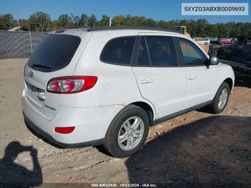 2011 Hyundai Santa Fe Gls VIN: 5XYZG3ABXBG009693 Lot: 40633929