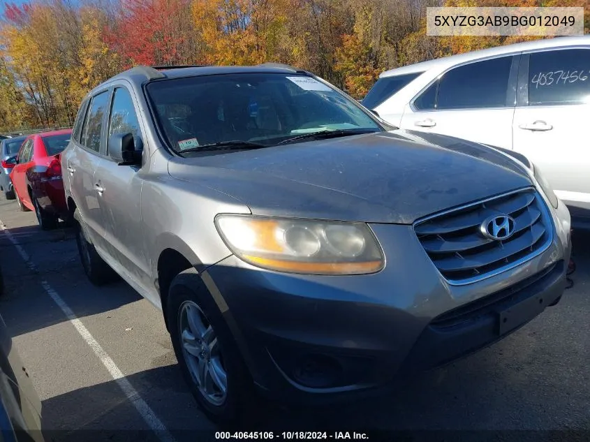 2011 Hyundai Santa Fe Gls VIN: 5XYZG3AB9BG012049 Lot: 40645106