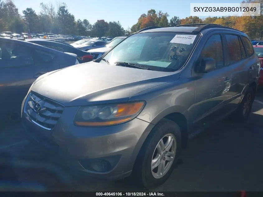 2011 Hyundai Santa Fe Gls VIN: 5XYZG3AB9BG012049 Lot: 40645106