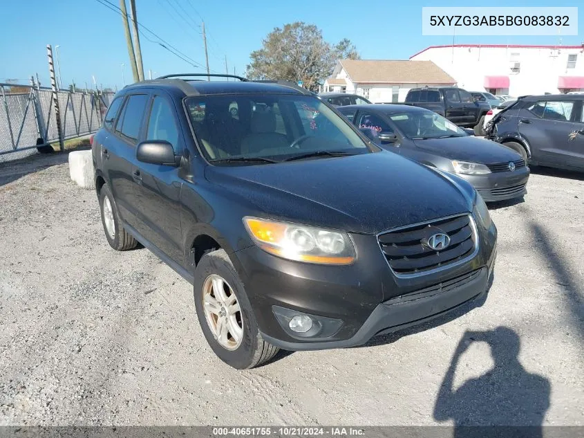 2011 Hyundai Santa Fe Gls VIN: 5XYZG3AB5BG083832 Lot: 40651755