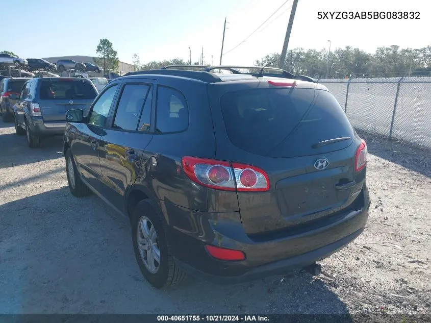 2011 Hyundai Santa Fe Gls VIN: 5XYZG3AB5BG083832 Lot: 40651755