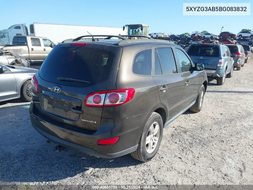 2011 Hyundai Santa Fe Gls VIN: 5XYZG3AB5BG083832 Lot: 40651755