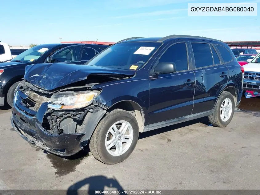 2011 Hyundai Santa Fe Gls VIN: 5XYZGDAB4BG080040 Lot: 40654838