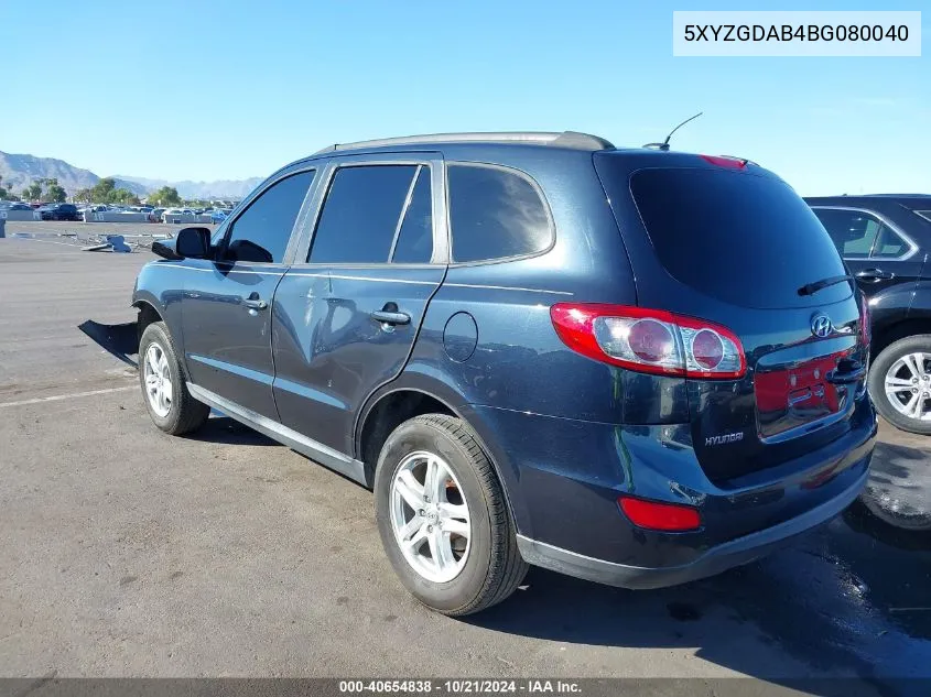 5XYZGDAB4BG080040 2011 Hyundai Santa Fe Gls