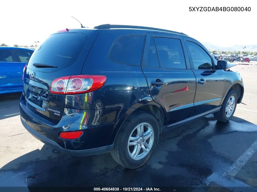 5XYZGDAB4BG080040 2011 Hyundai Santa Fe Gls