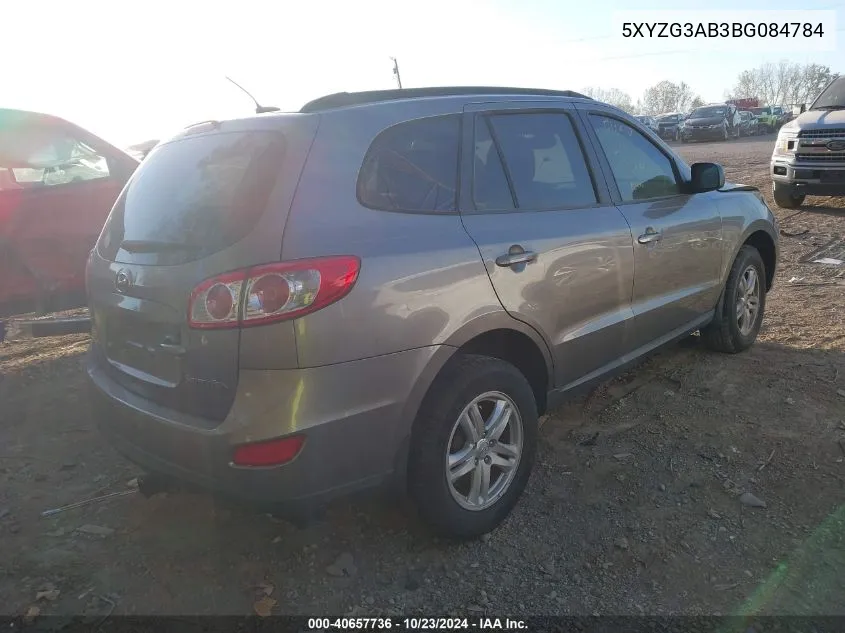 2011 Hyundai Santa Fe Gls VIN: 5XYZG3AB3BG084784 Lot: 40657736