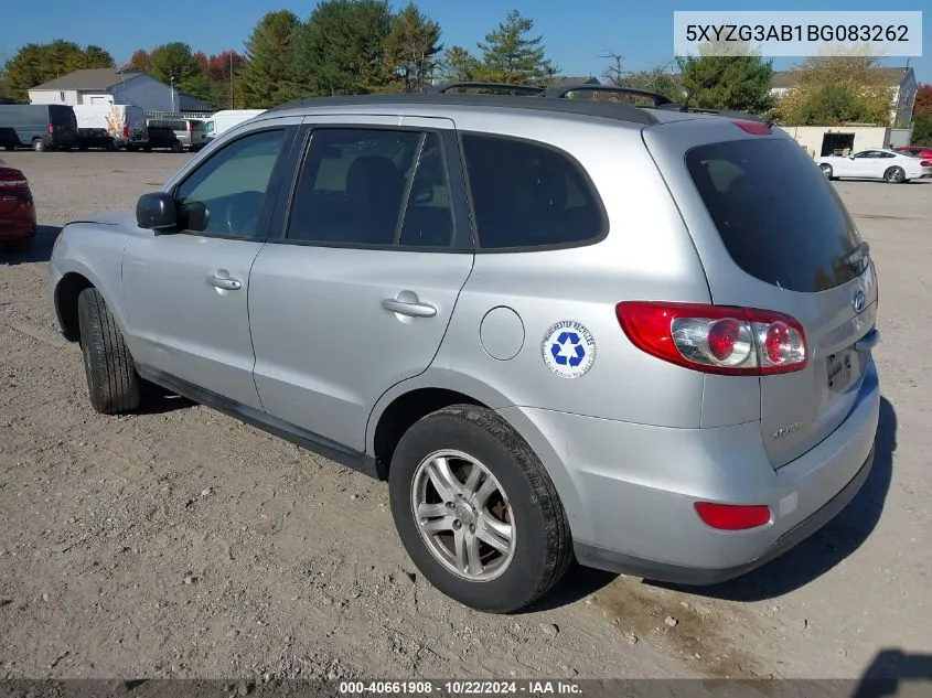 2011 Hyundai Santa Fe Gls VIN: 5XYZG3AB1BG083262 Lot: 40661908