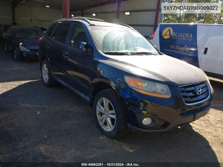 5XYZHDAG9BG009022 2011 Hyundai Santa Fe Se