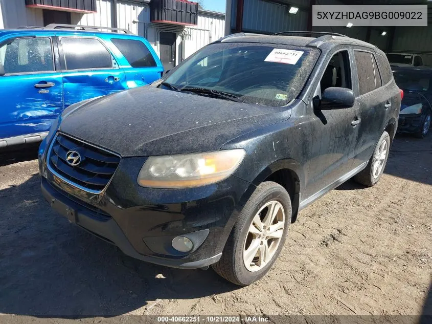 5XYZHDAG9BG009022 2011 Hyundai Santa Fe Se