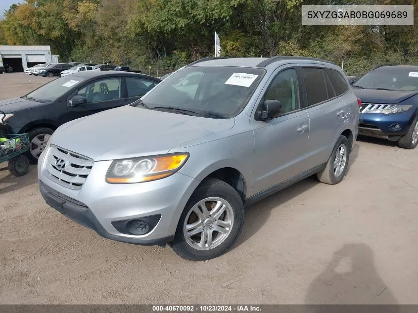 2011 Hyundai Santa Fe Gls VIN: 5XYZG3AB0BG069689 Lot: 40670092