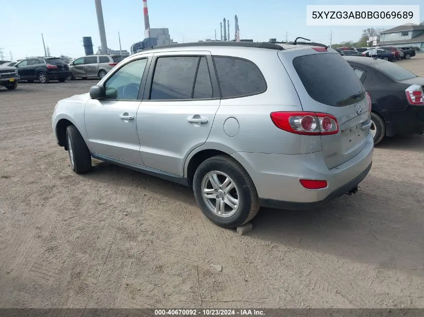 5XYZG3AB0BG069689 2011 Hyundai Santa Fe Gls