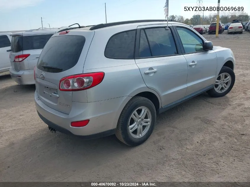 5XYZG3AB0BG069689 2011 Hyundai Santa Fe Gls