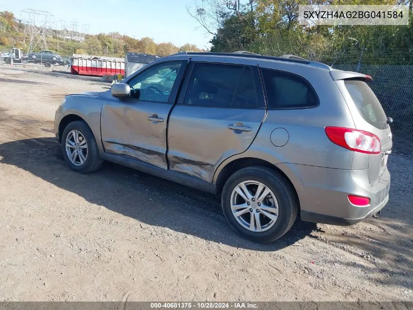 2011 Hyundai Santa Fe Se VIN: 5XYZH4AG2BG041584 Lot: 40681375