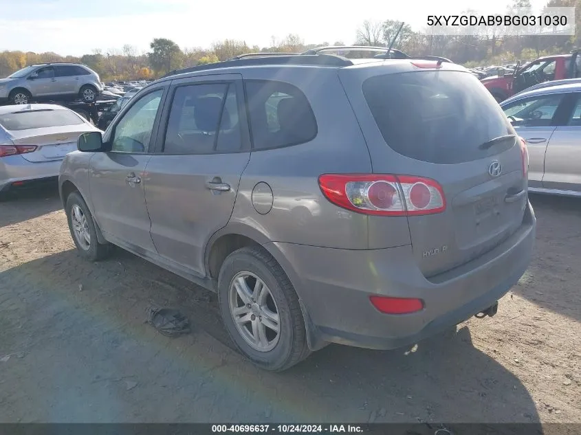 2011 Hyundai Santa Fe Gls VIN: 5XYZGDAB9BG031030 Lot: 40696637