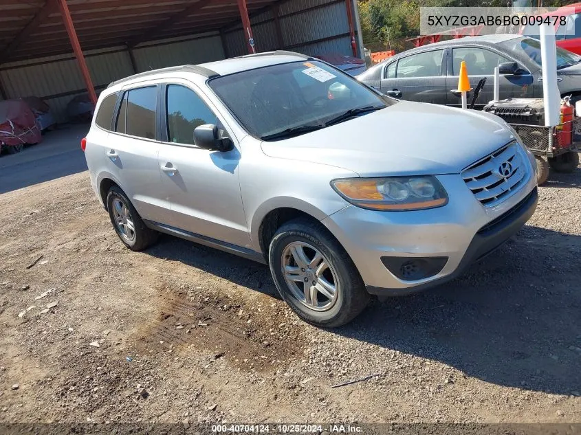 2011 Hyundai Santa Fe Gls VIN: 5XYZG3AB6BG009478 Lot: 40704124