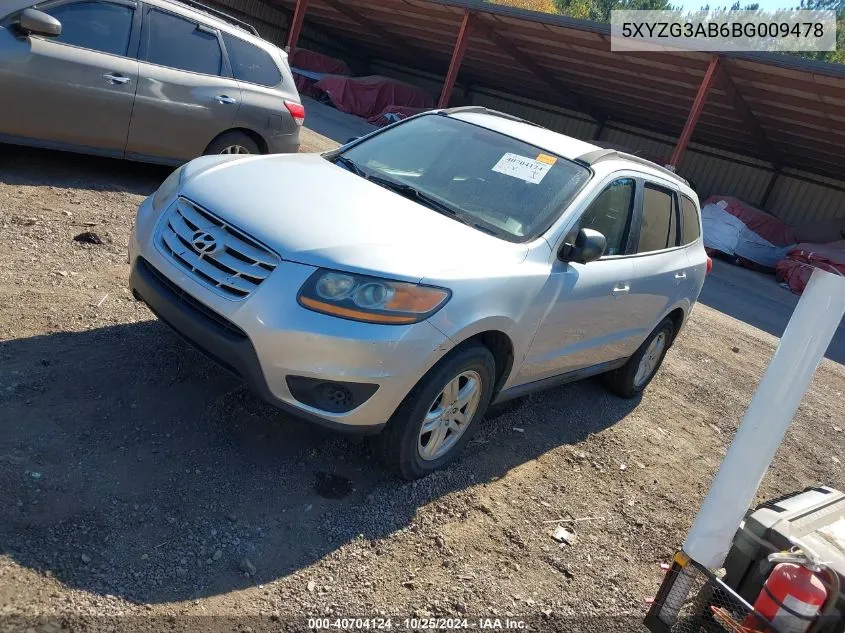 2011 Hyundai Santa Fe Gls VIN: 5XYZG3AB6BG009478 Lot: 40704124