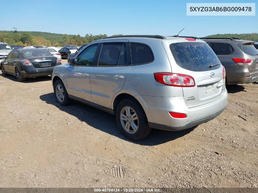 2011 Hyundai Santa Fe Gls VIN: 5XYZG3AB6BG009478 Lot: 40704124