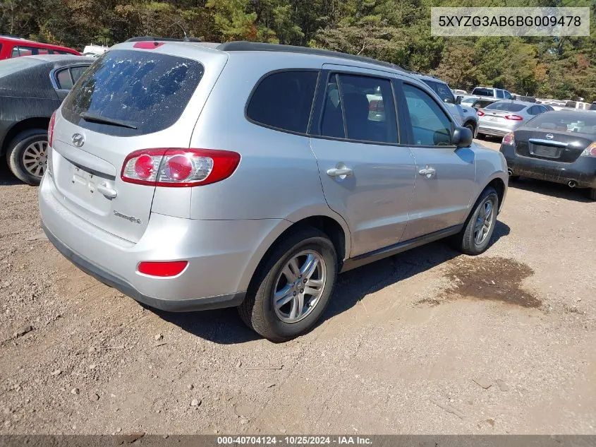 2011 Hyundai Santa Fe Gls VIN: 5XYZG3AB6BG009478 Lot: 40704124