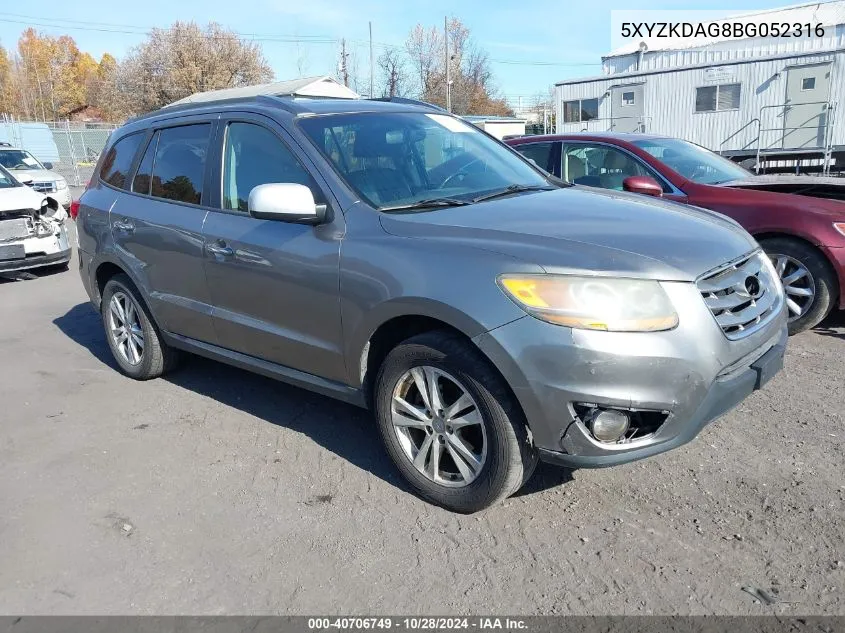 2011 Hyundai Santa Fe Limited V6 VIN: 5XYZKDAG8BG052316 Lot: 40706749