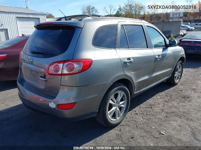 2011 Hyundai Santa Fe Limited V6 VIN: 5XYZKDAG8BG052316 Lot: 40706749