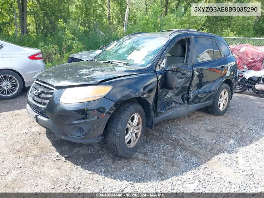 2011 Hyundai Santa Fe Gls VIN: 5XYZG3AB8BG035290 Lot: 40724688