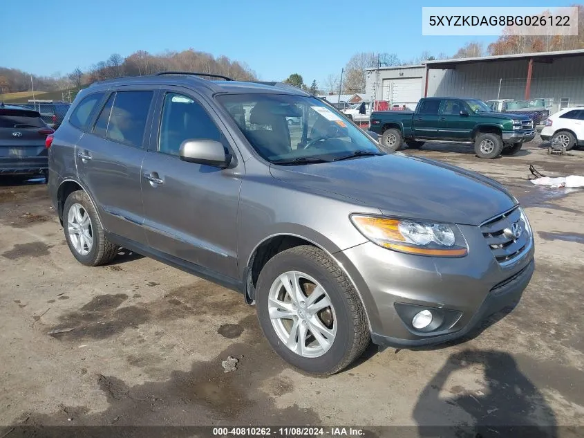 2011 Hyundai Santa Fe Limited V6 VIN: 5XYZKDAG8BG026122 Lot: 40810262