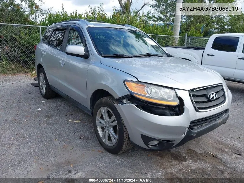 5XYZH4AG7BG068019 2011 Hyundai Santa Fe Se