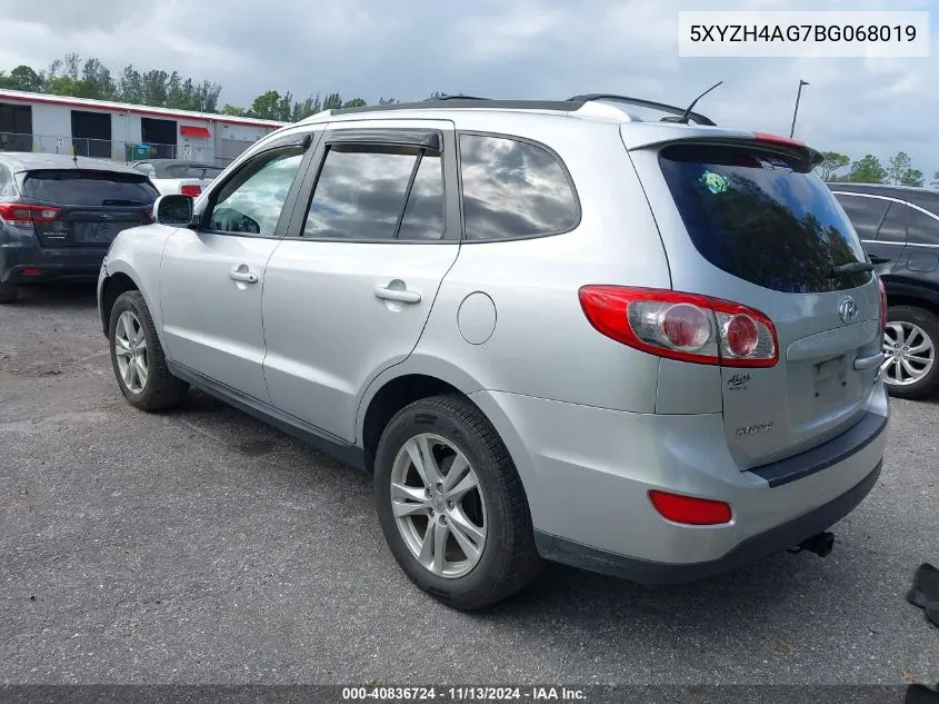 5XYZH4AG7BG068019 2011 Hyundai Santa Fe Se