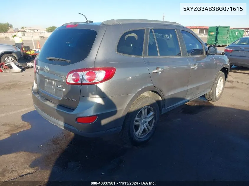 2011 Hyundai Santa Fe Gls VIN: 5XYZG3AB3BG071615 Lot: 40837581