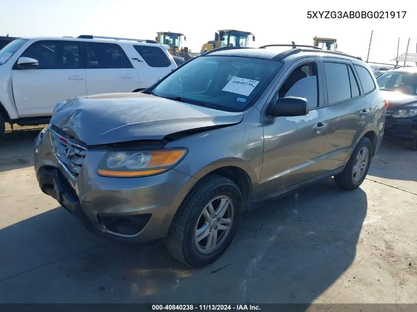 5XYZG3AB0BG021917 2011 Hyundai Santa Fe Gls