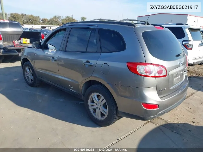 5XYZG3AB0BG021917 2011 Hyundai Santa Fe Gls