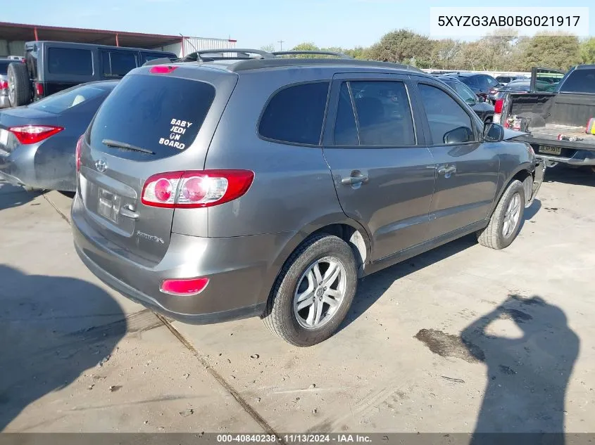 5XYZG3AB0BG021917 2011 Hyundai Santa Fe Gls