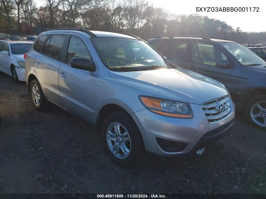 2011 Hyundai Santa Fe Gls VIN: 5XYZG3AB8BG001172 Lot: 40911600