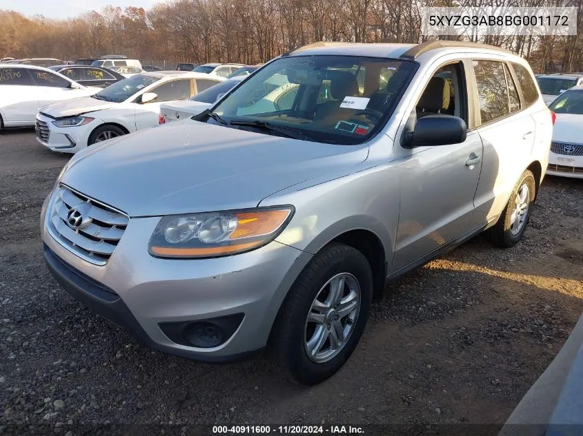 2011 Hyundai Santa Fe Gls VIN: 5XYZG3AB8BG001172 Lot: 40911600