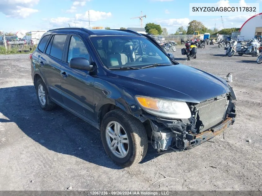 2012 Hyundai Santa Fe VIN: 5XYZGDAG8CG117832 Lot: 12067236