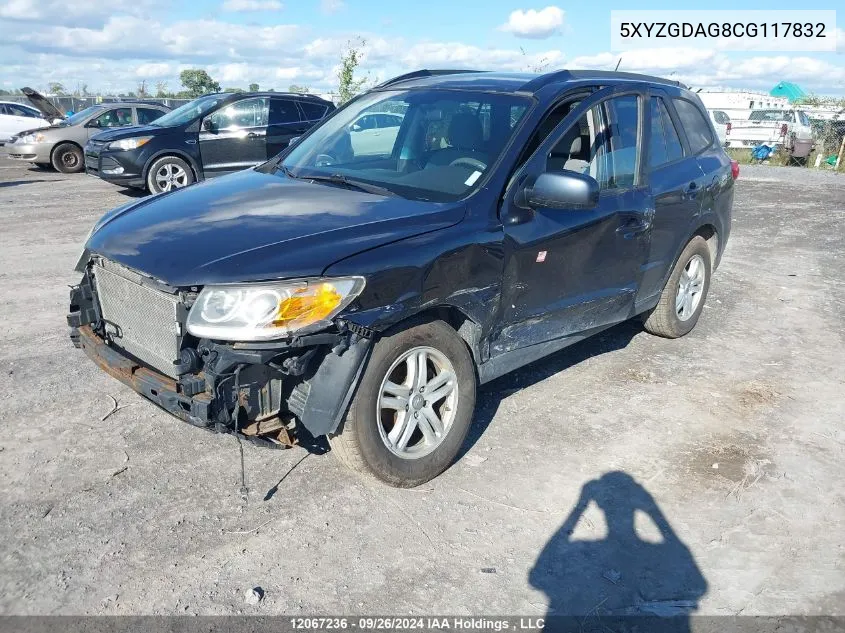 2012 Hyundai Santa Fe VIN: 5XYZGDAG8CG117832 Lot: 12067236