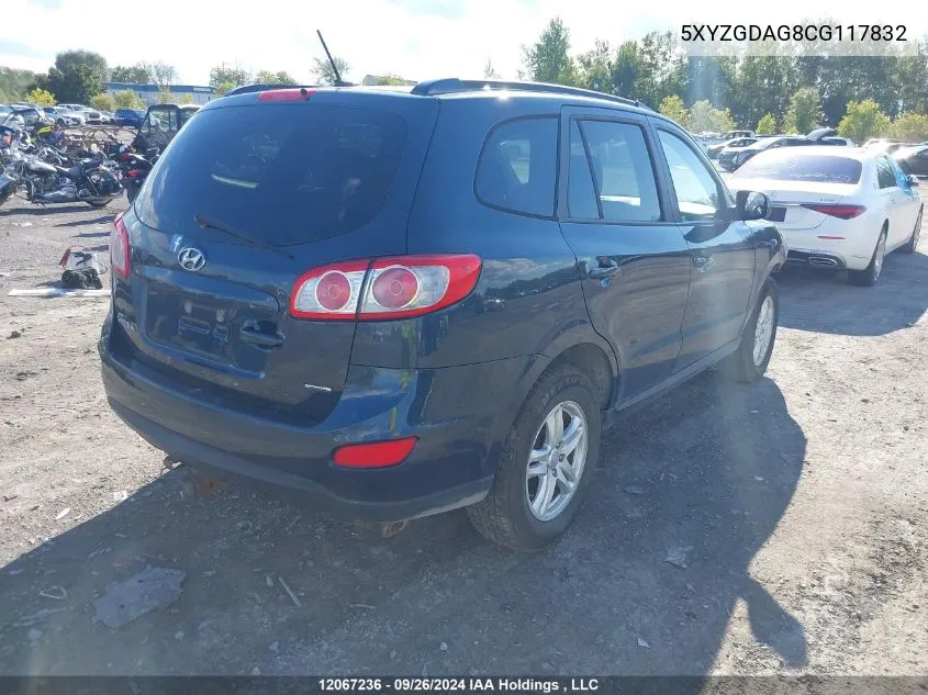 2012 Hyundai Santa Fe VIN: 5XYZGDAG8CG117832 Lot: 12067236