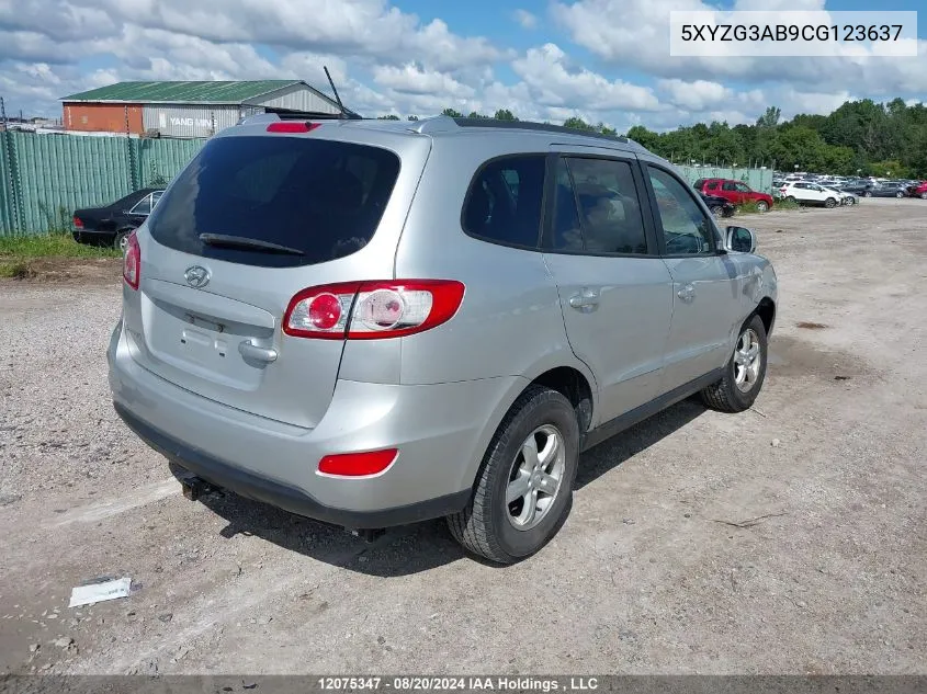 2012 Hyundai Santa Fe Gls VIN: 5XYZG3AB9CG123637 Lot: 12075347