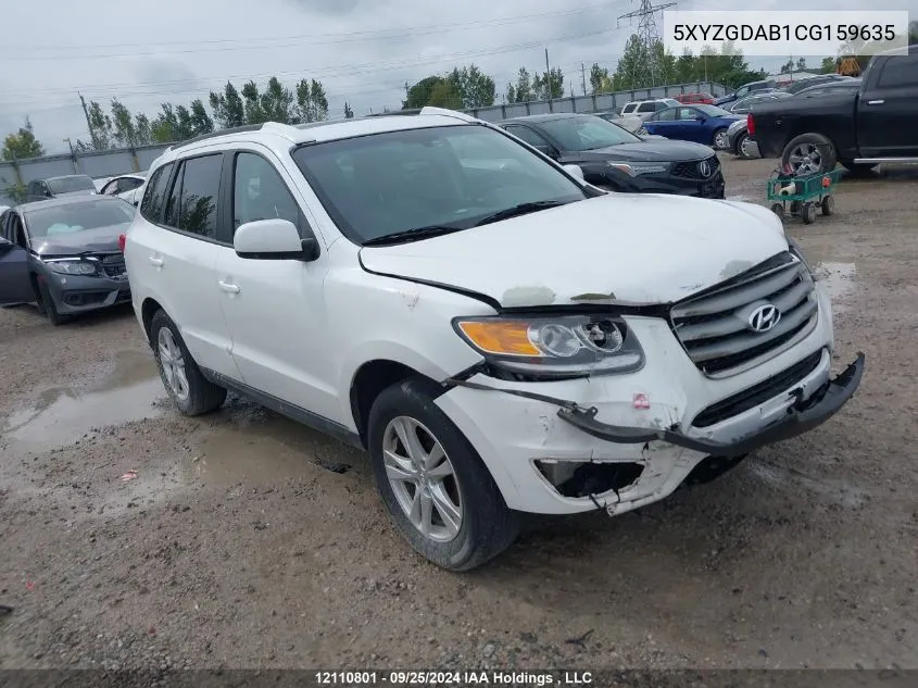 2012 Hyundai Santa Fe Gl 2.4 Premium VIN: 5XYZGDAB1CG159635 Lot: 12110801