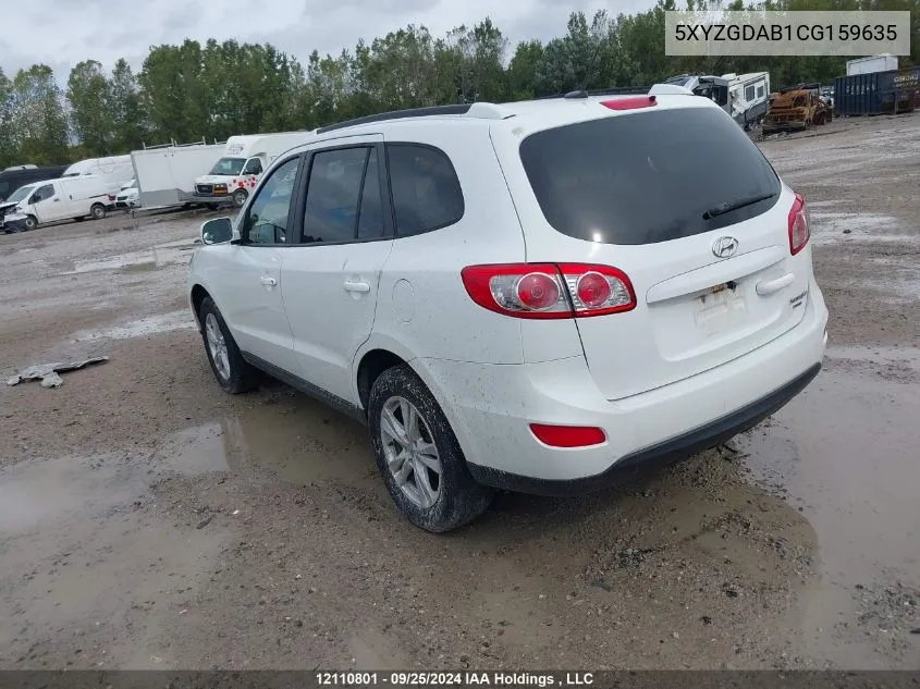 2012 Hyundai Santa Fe Gl 2.4 Premium VIN: 5XYZGDAB1CG159635 Lot: 12110801