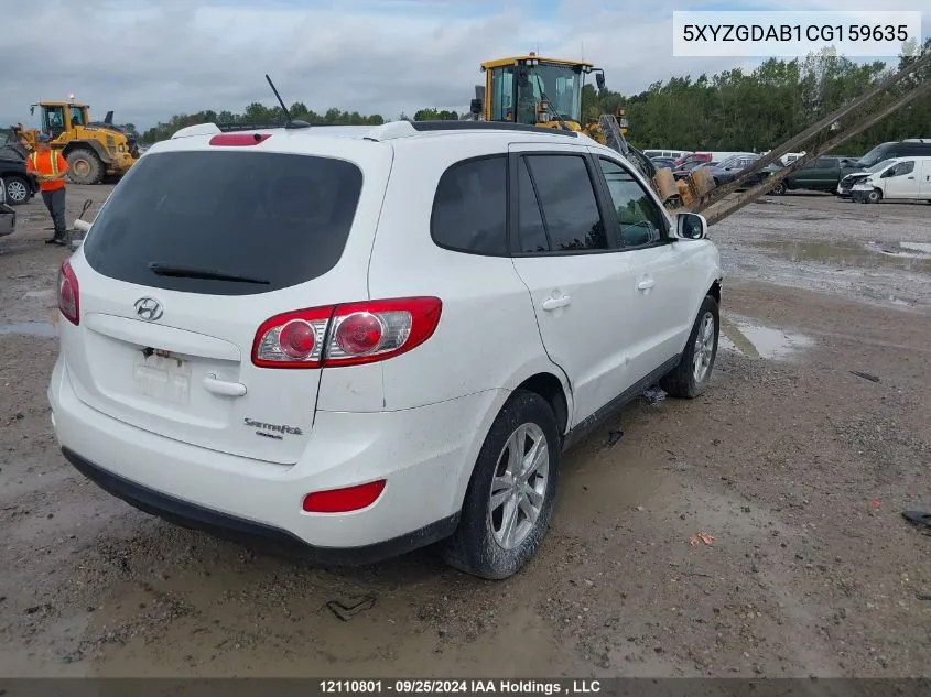 2012 Hyundai Santa Fe Gl 2.4 Premium VIN: 5XYZGDAB1CG159635 Lot: 12110801