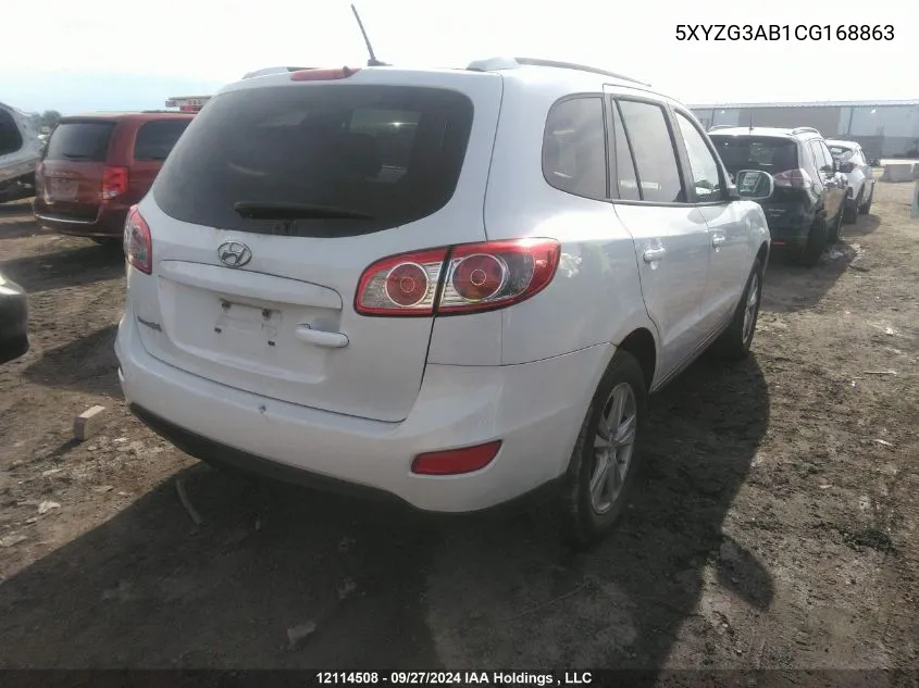 2012 Hyundai Santa Fe Gls VIN: 5XYZG3AB1CG168863 Lot: 12114508