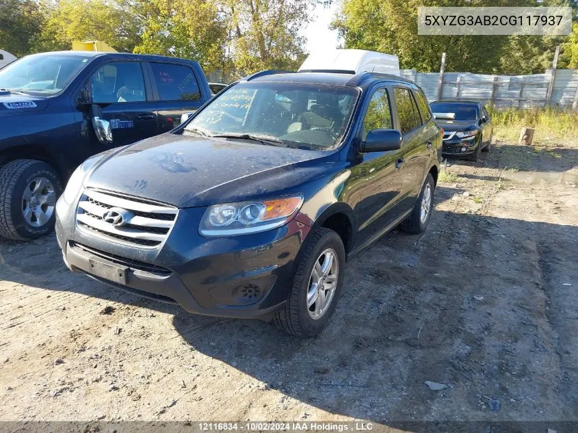 2012 Hyundai Santa Fe Gls VIN: 5XYZG3AB2CG117937 Lot: 12116834